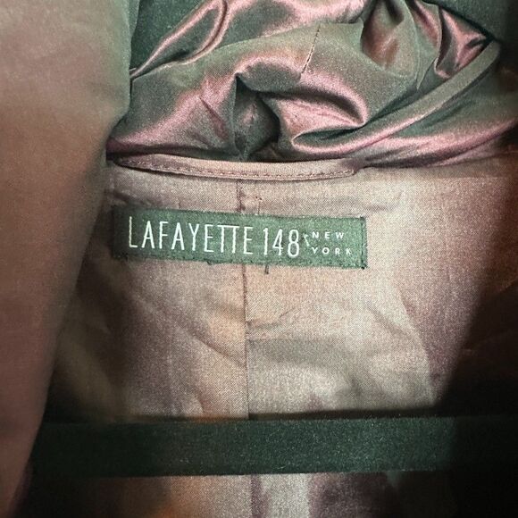 Lafayette 148 New York Purple Silk Wrap Jacket Tie Waist Kimono Petite/S Luxury - Picture 3 of 8